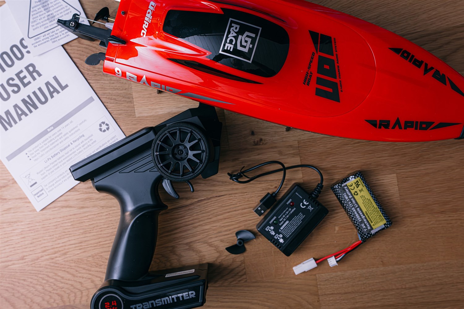 UDI Rapid RC Båd - Rød 2.4GHz