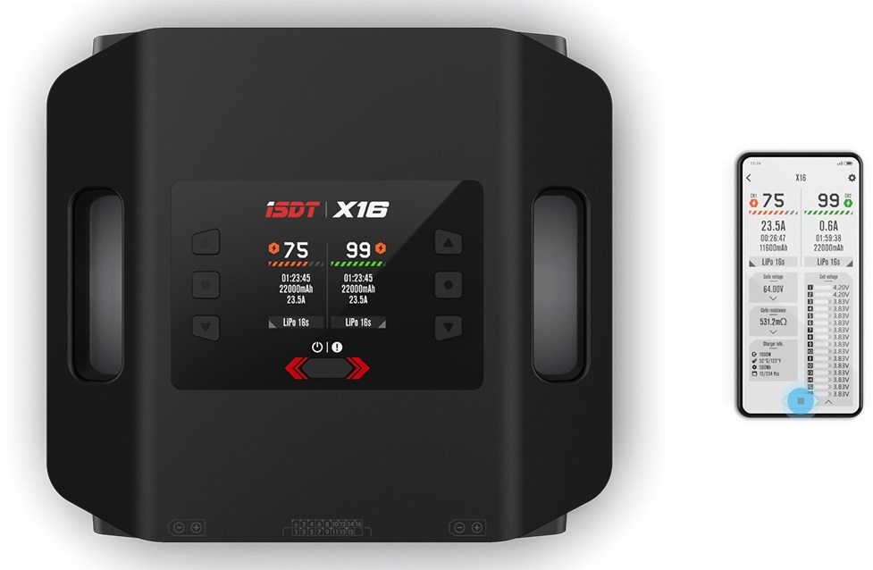 ISDT X16 Dual 2200W 20A 2-16S Industriel oplader