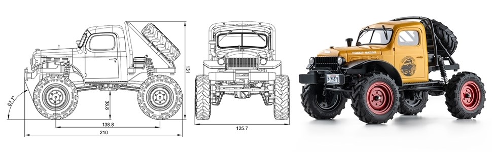FMS FCX24 Power Wagon 1/24 Crawler Rød