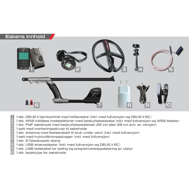 XP DEUS II metaldetektor (28FMF-RC-WS6)